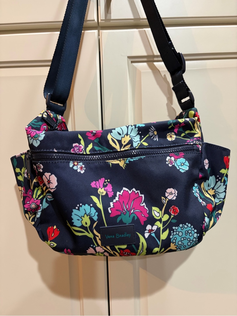 Vera Bradley Reactive On-the-Go Navy Floral Crossbody Bag